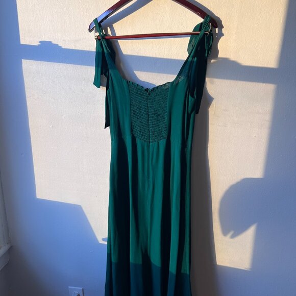 REFORMATION TWILIGHT DRESS - EMERALD GREEN - Picture 3 of 6